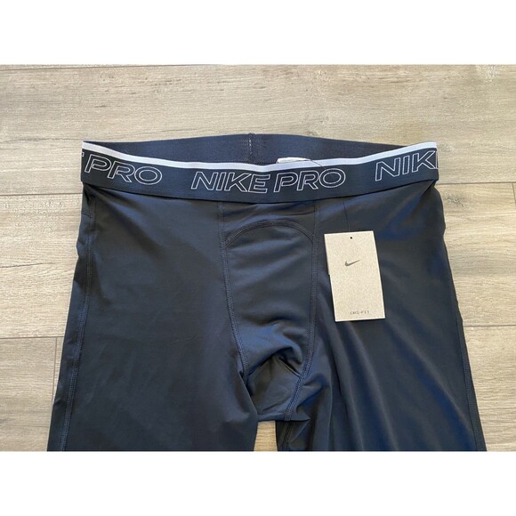 Nike Pro Dri-Fit Men's 3/4 Tights Size 2XLT Tall Black DD1919-010 Swoosh - Picture 2 of 9